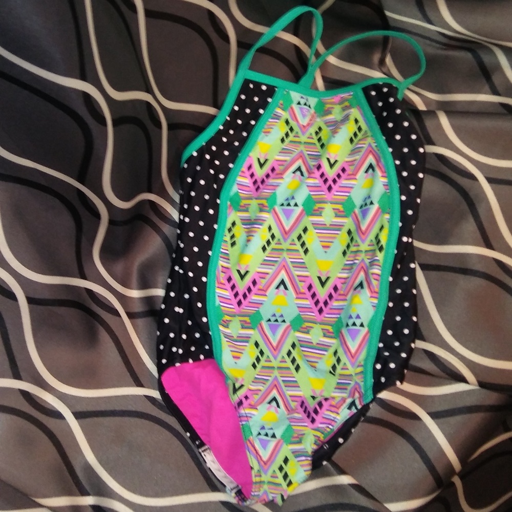EUC! Speedo Big Girls Diamond Swimsuit Size 8